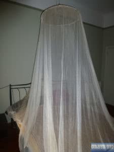  Mosquito net over the bed.